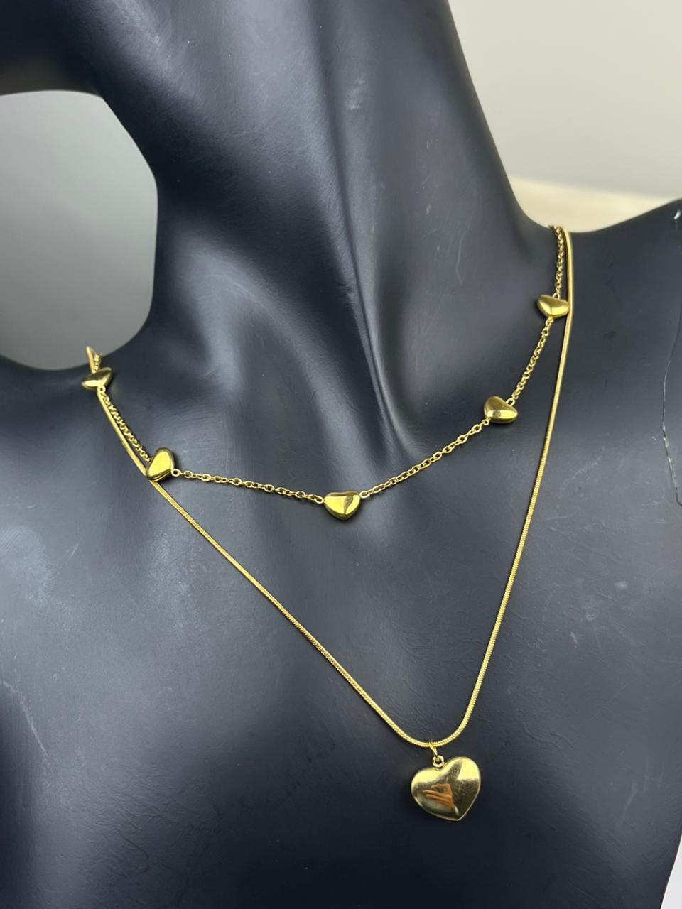 Double Layer Heart Necklace
