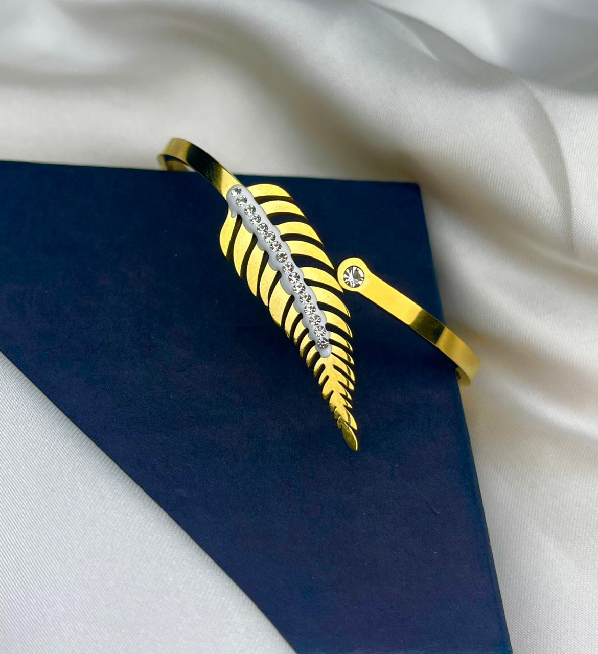 Golden Leaf Crystal Handcuff