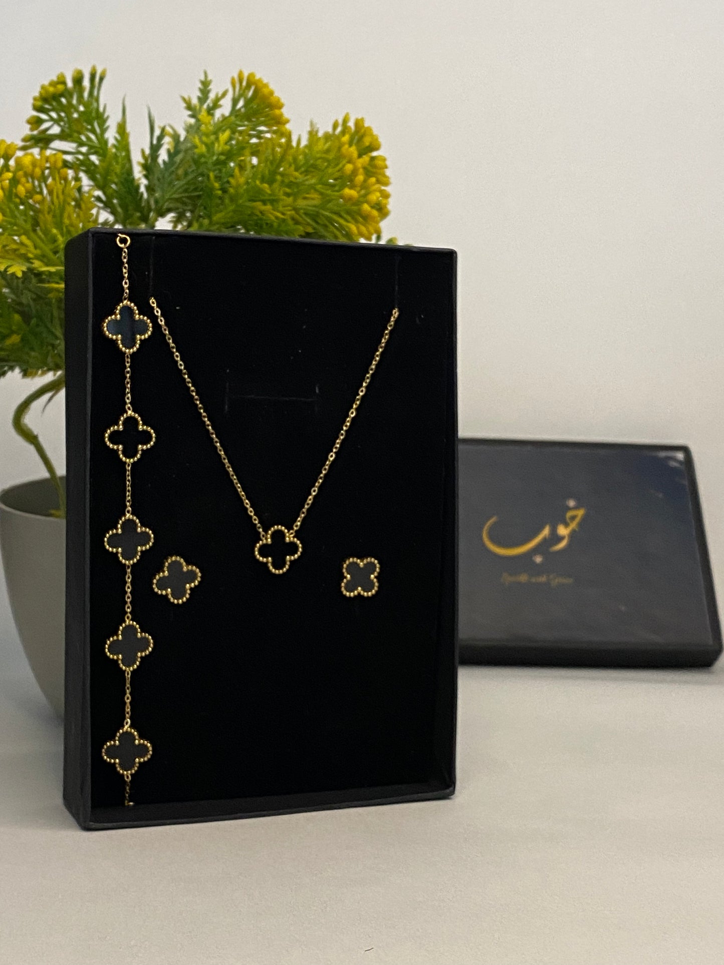 Leaf Clover Jewellery Set - Beads