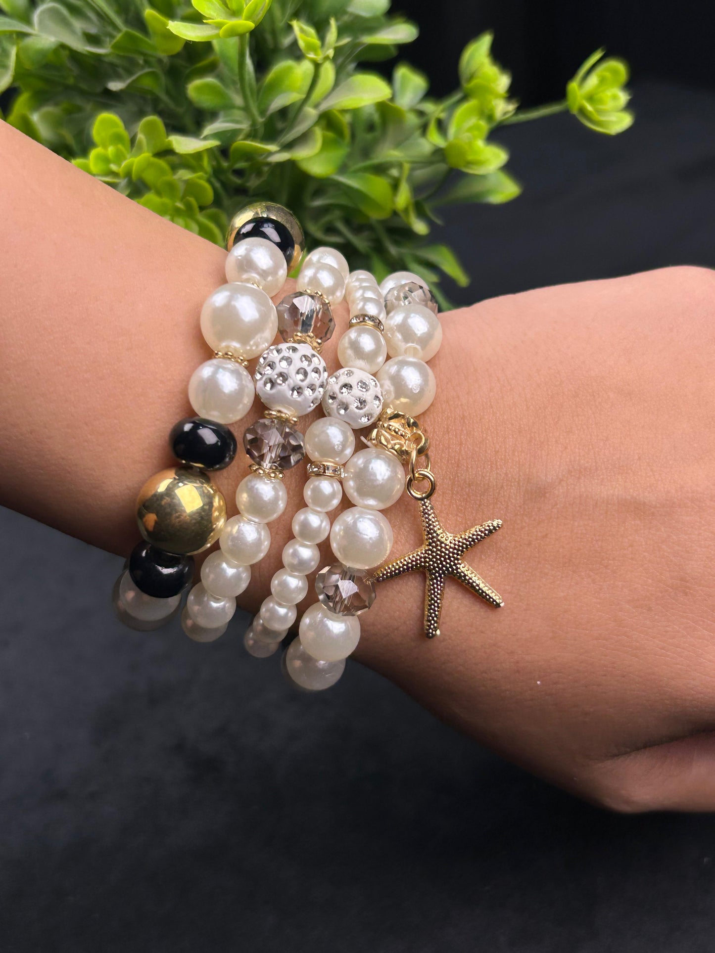 Pearl Charm Stretchy Bands