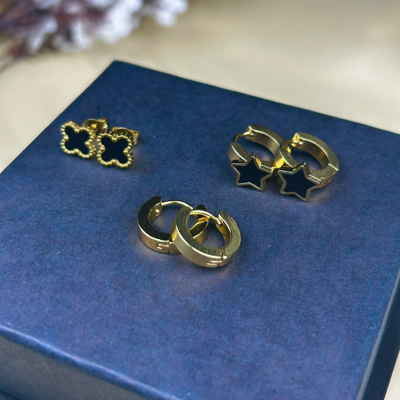 Set of Three Hoop Earrings