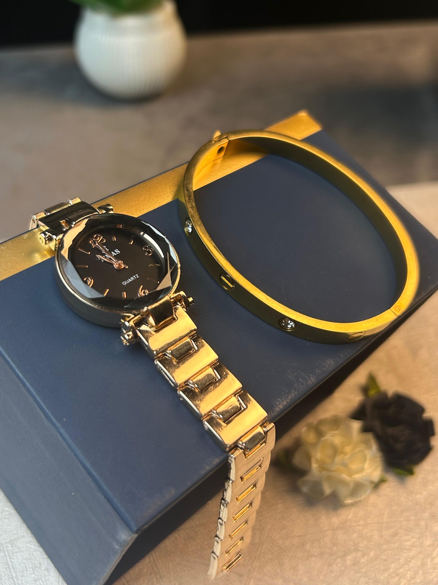 TIMAS Crystal Edge Watch Set with Cartier