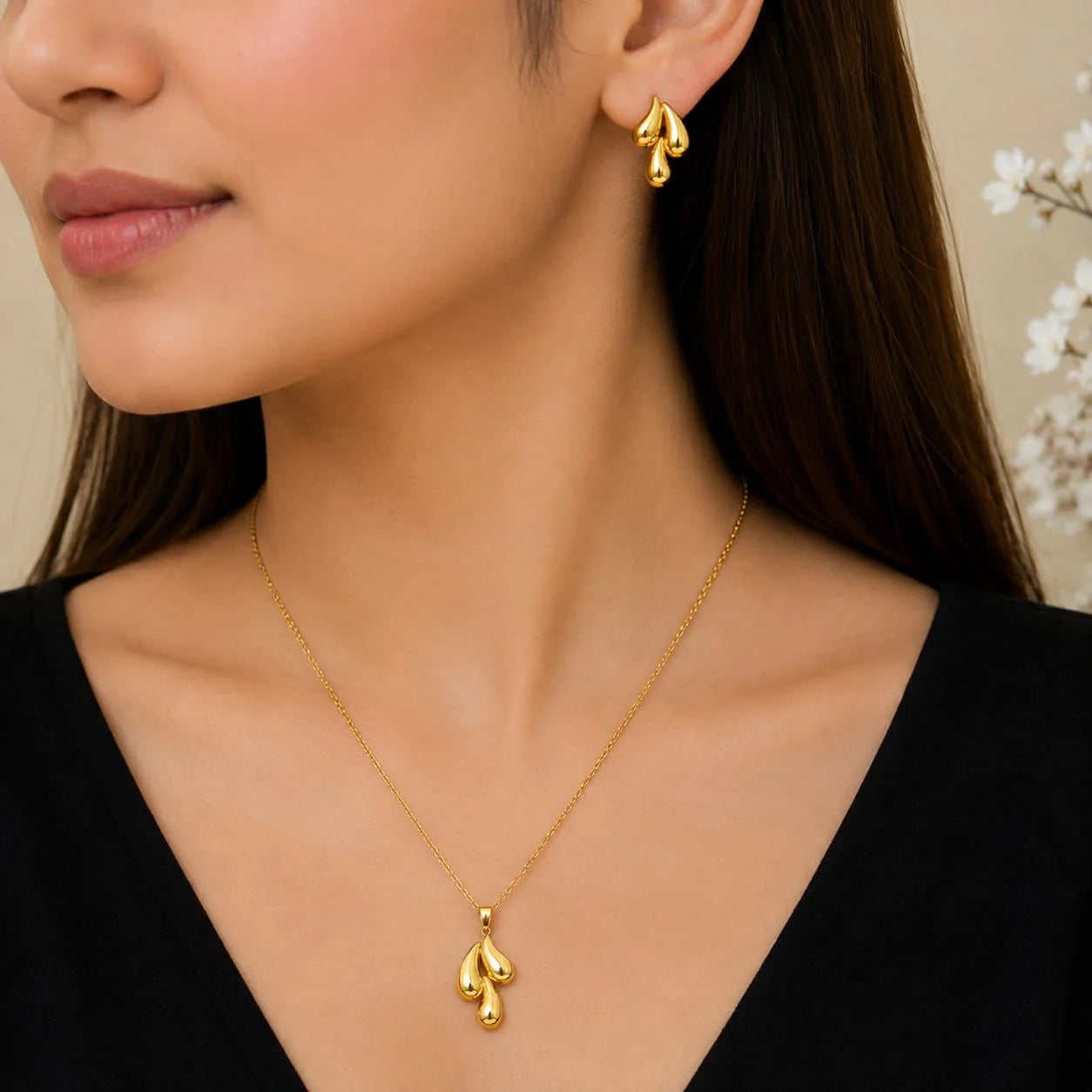 Teardrop Cluster Jewelery Set