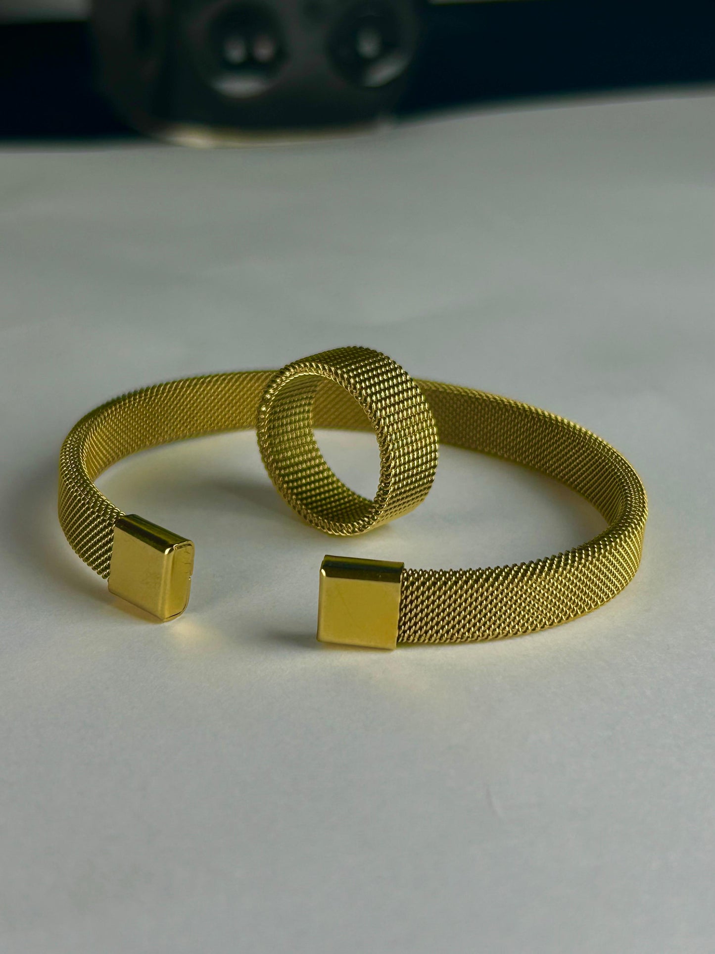 Tuxedo Handcuff and Ring Set