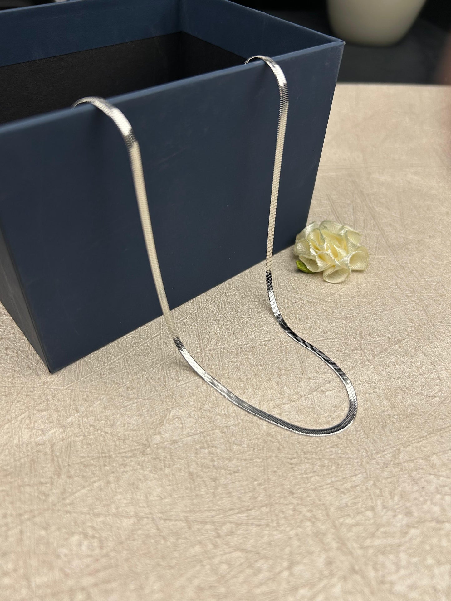 Unisex Silver Snake Chain