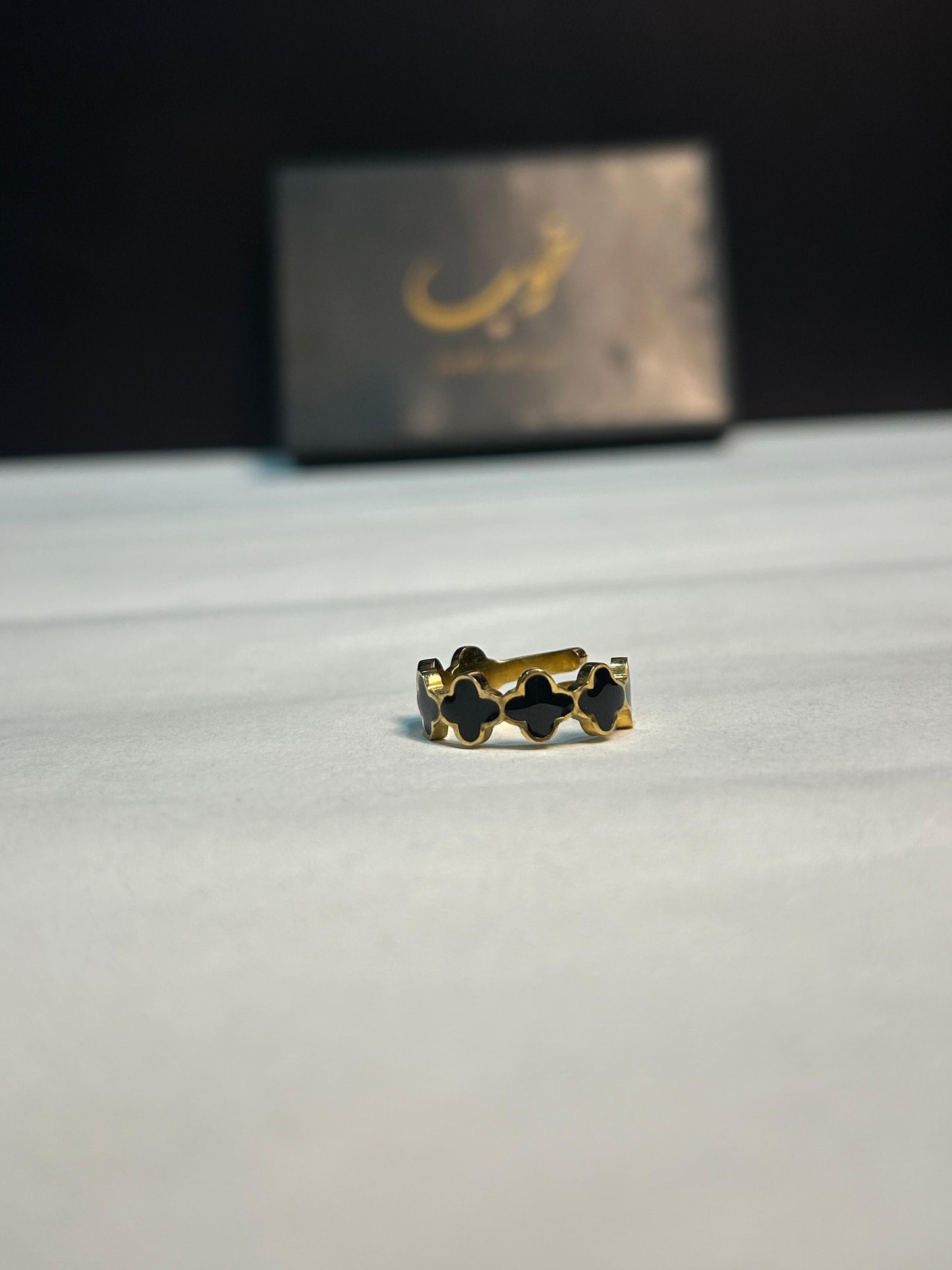 Noir Clover Ring