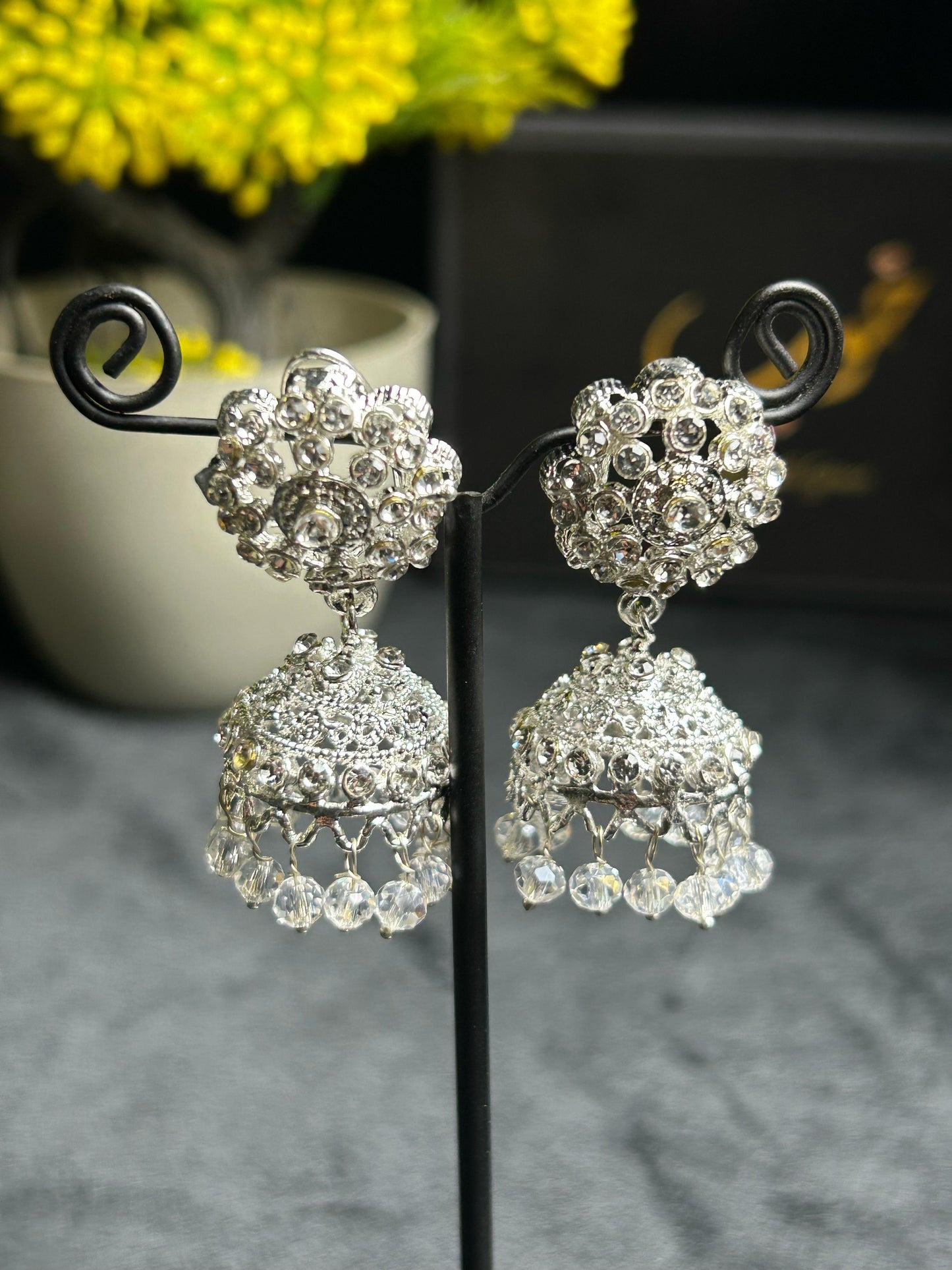 Silver Pearl Jhumka