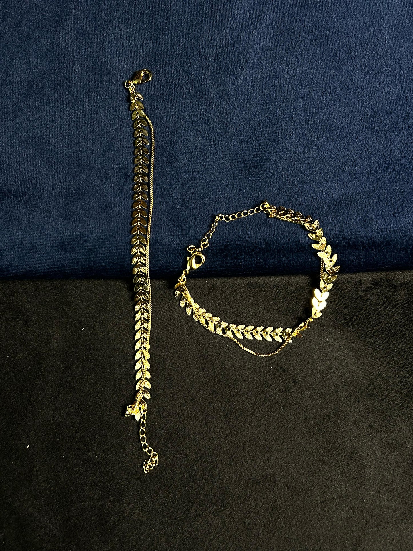 Leaflet Charm Anklet- Pair