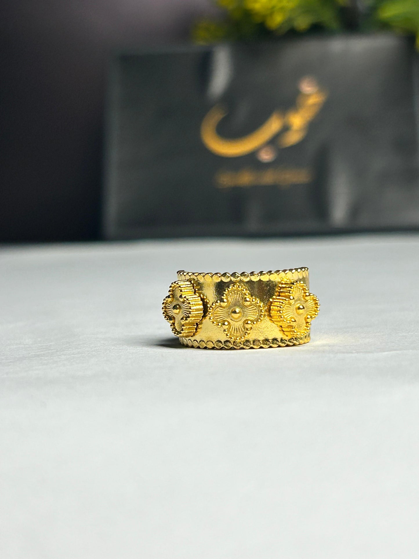 Golden Clover Ring