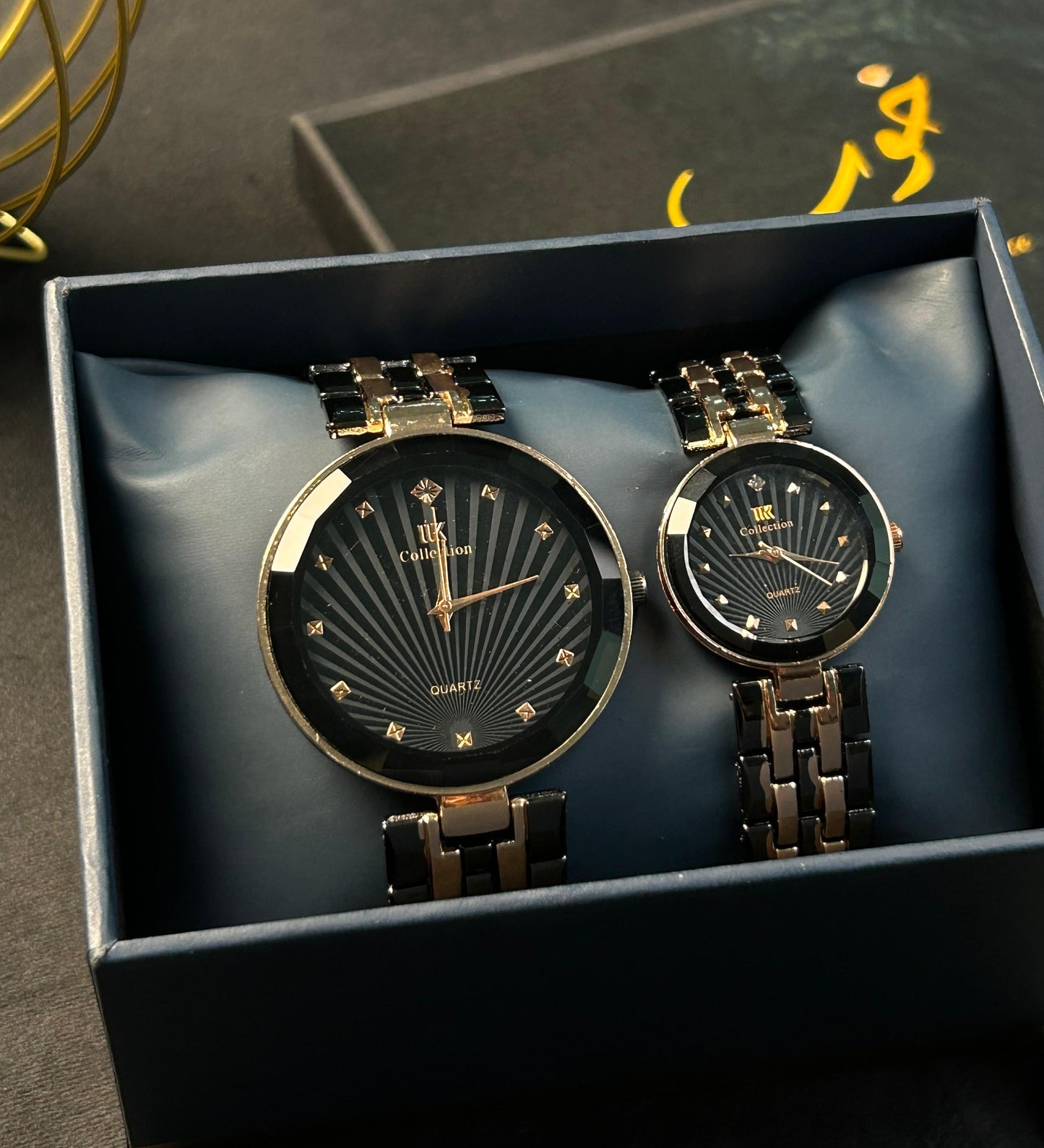 IK x KHUUB Elegant Couple Watch- Black Dial
