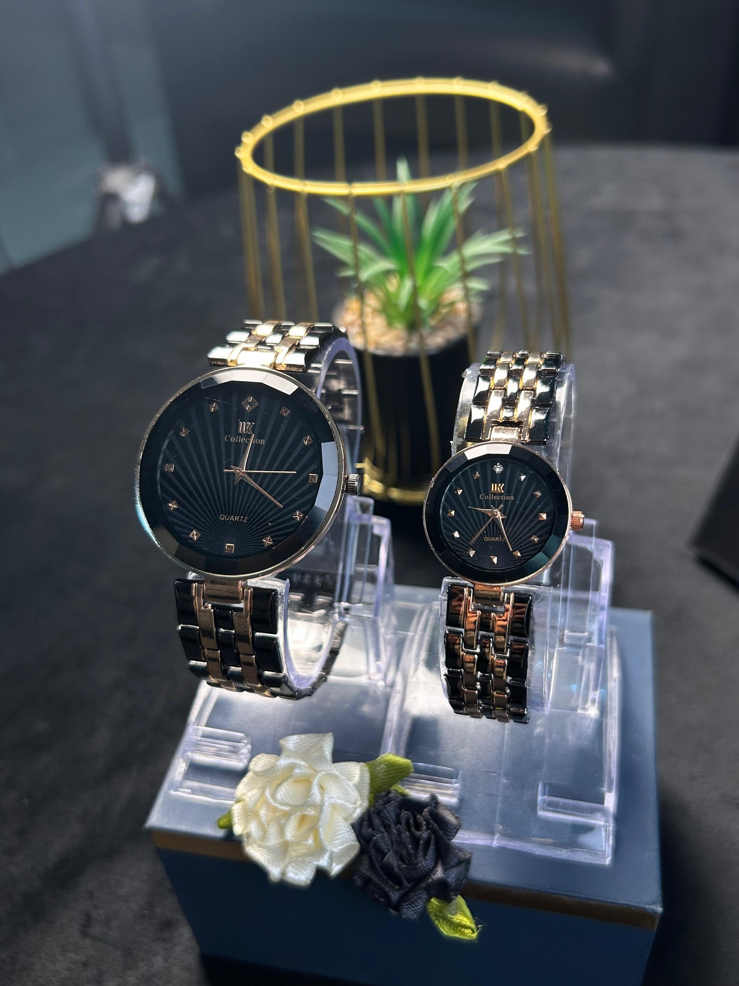 IK x KHUUB Elegant Couple Watch- Black Dial