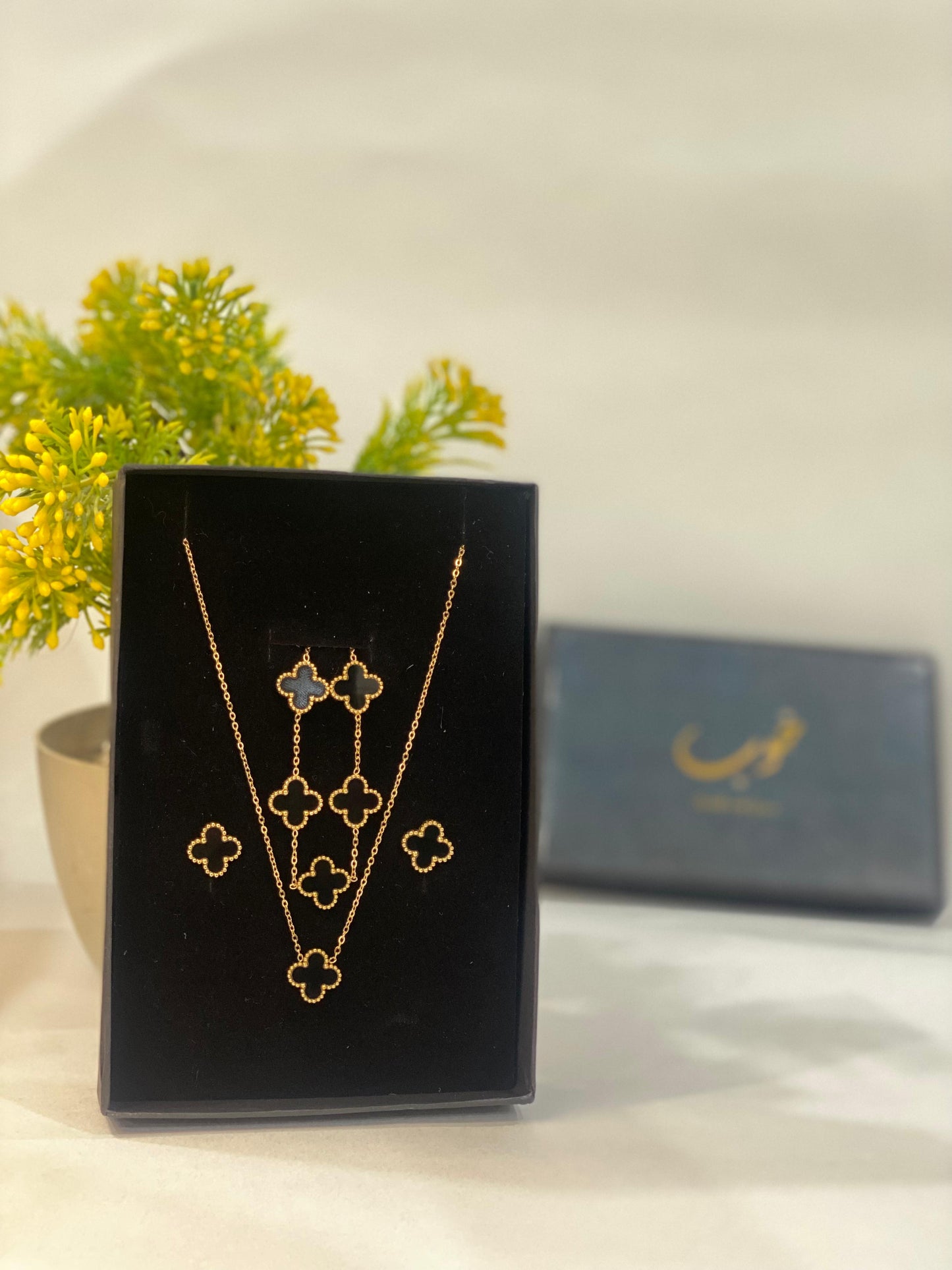 Leaf Clover Jewellery Set - Beads