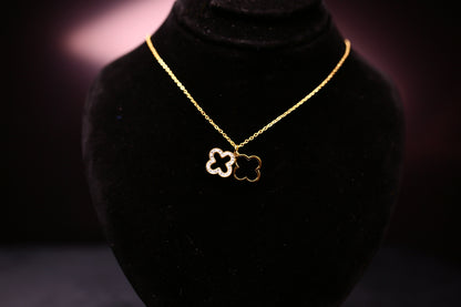 Double Sparkle Clover Pendant