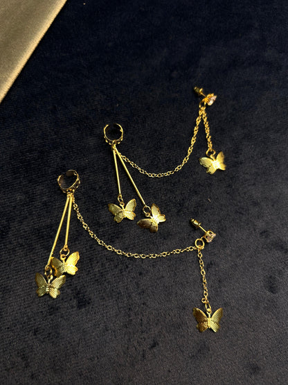 Adjustable Butterfly Cuff Earrings