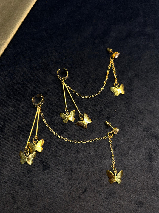 Adjustable Butterfly Cuff Earrings