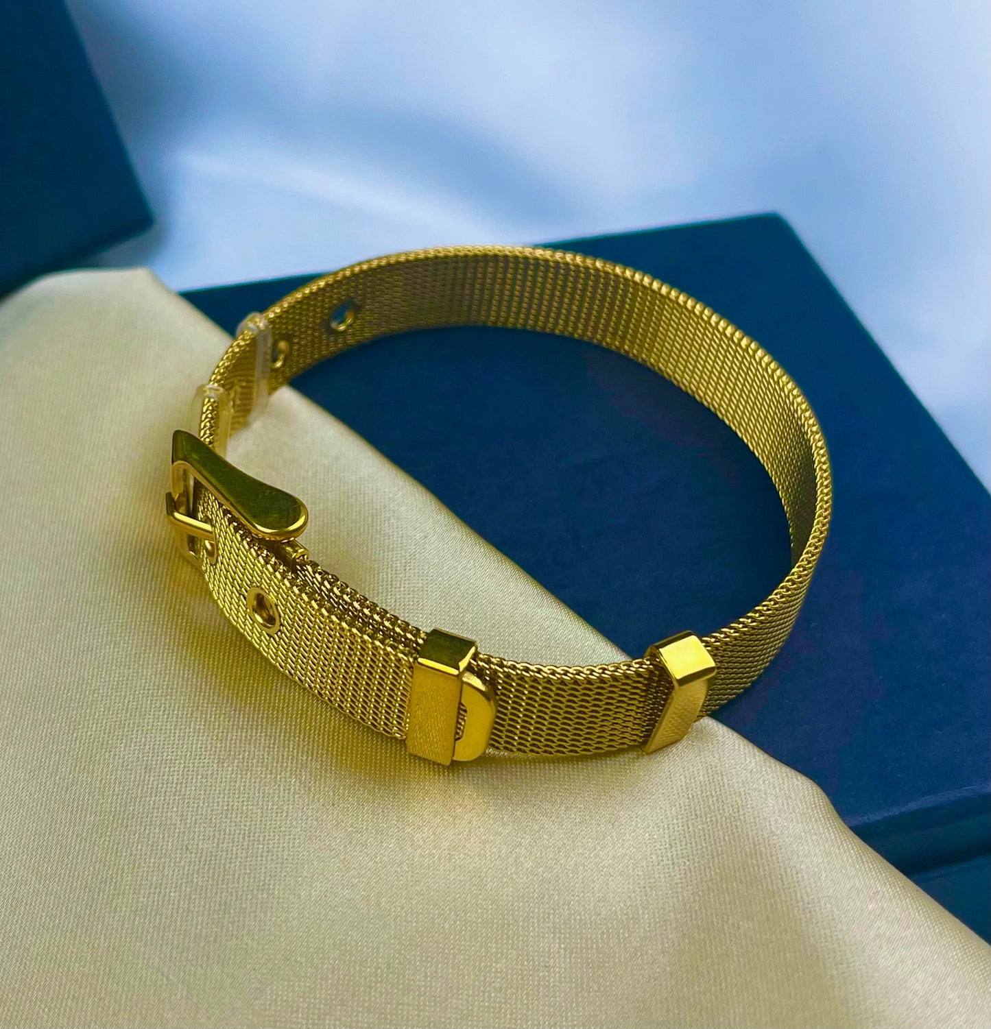 Adjustable Mesh Strap Buckle Bracelet