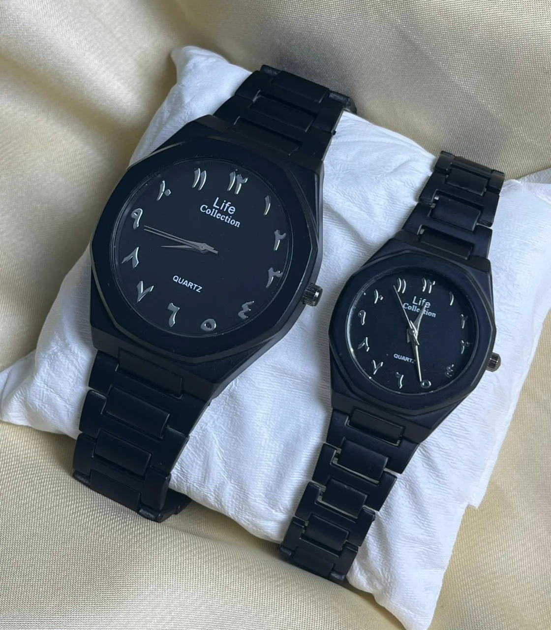 Black Arabic Aura Couple Watch