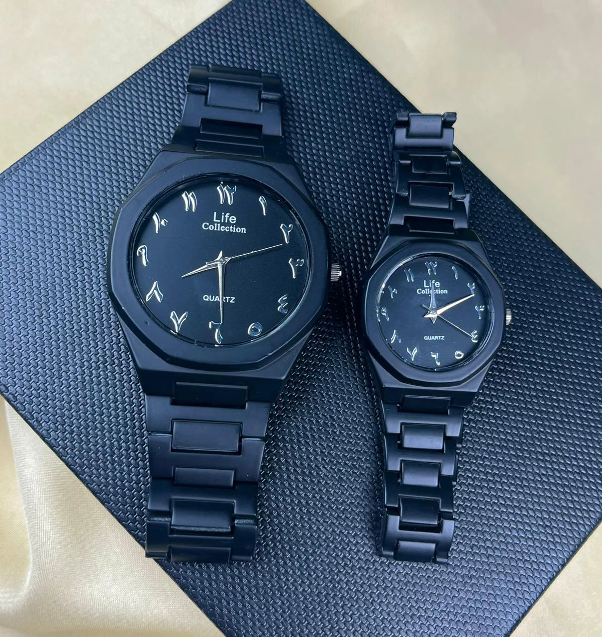 Black Arabic Aura Couple Watch