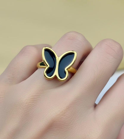 Black Butterfly Ring