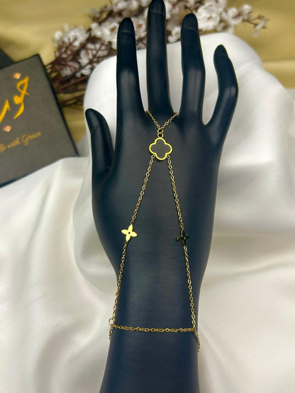 Black Clover Hand Chain Bracelet