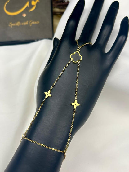 Black Clover Hand Chain Bracelet