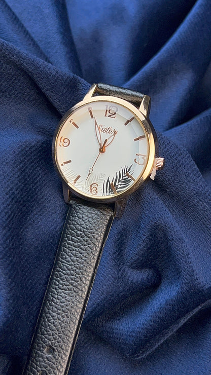 Black Strap Watch