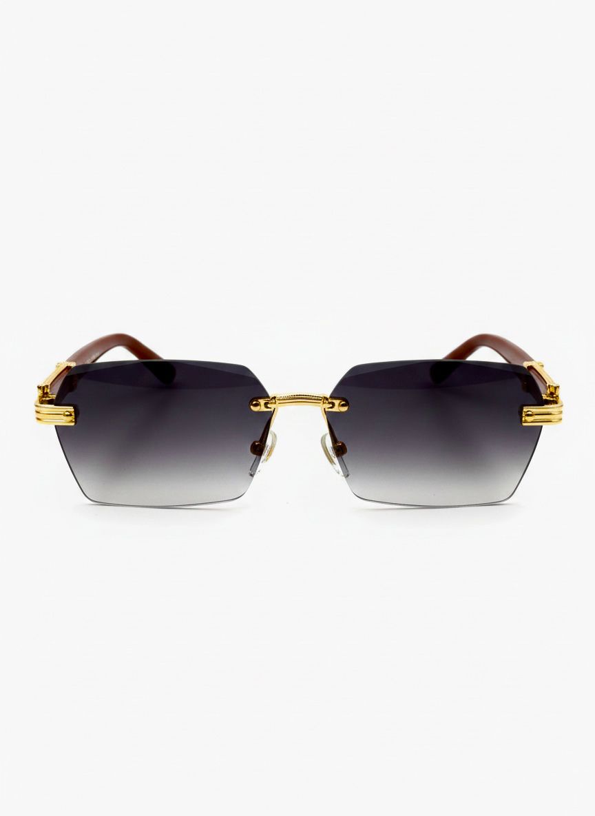 Classic Rimless Black Shades