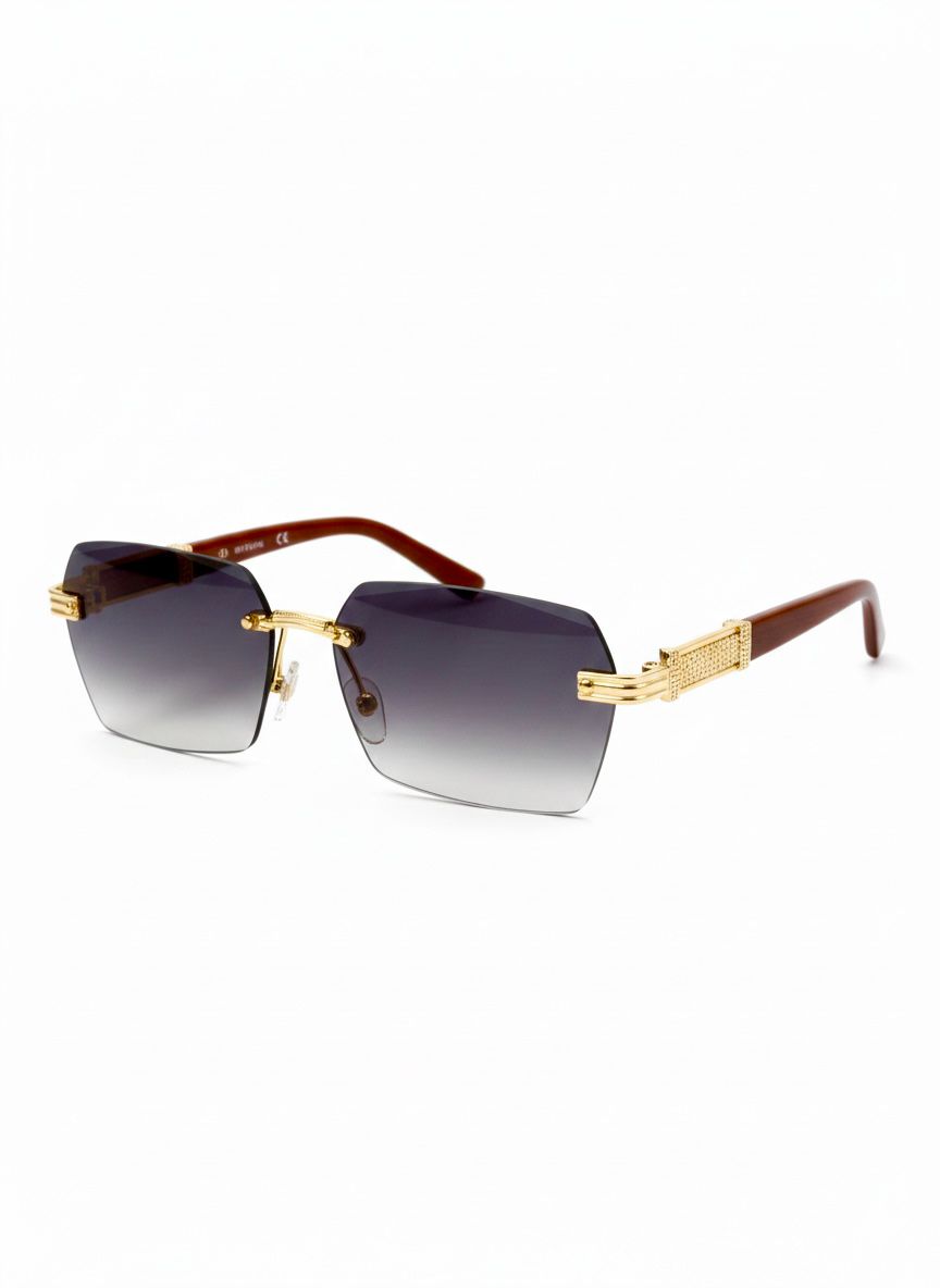 Classic Rimless Black Shades
