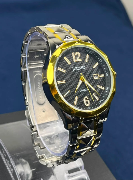 Classic WAVE Black and Golden Male Watch