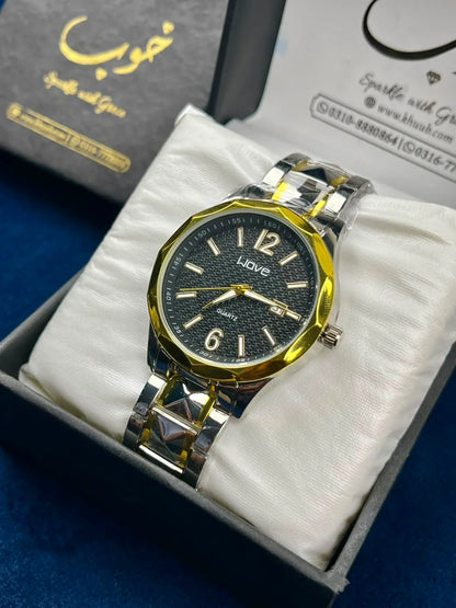 Classic WAVE Black and Golden Male Watch