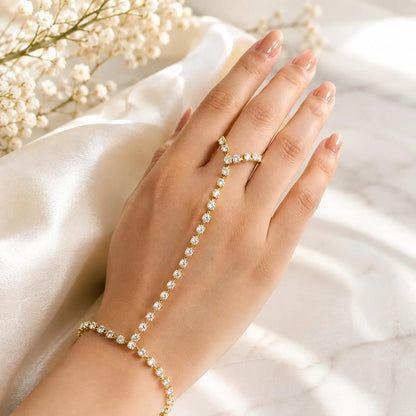 Classic Crystal Hand Chain Bracelet