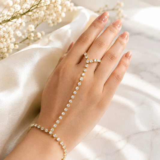 Classic Crystal Hand Chain Bracelet