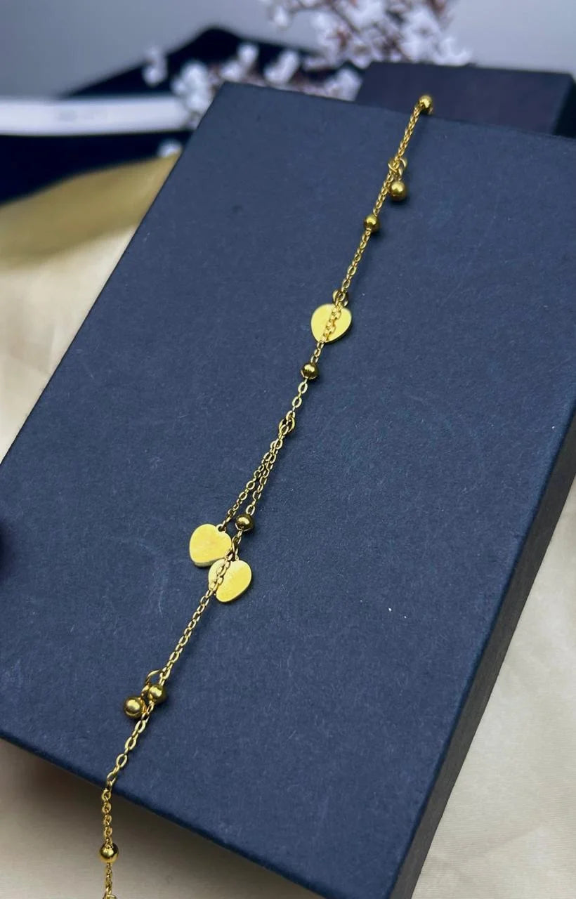Delicate Flat Heart Anklet