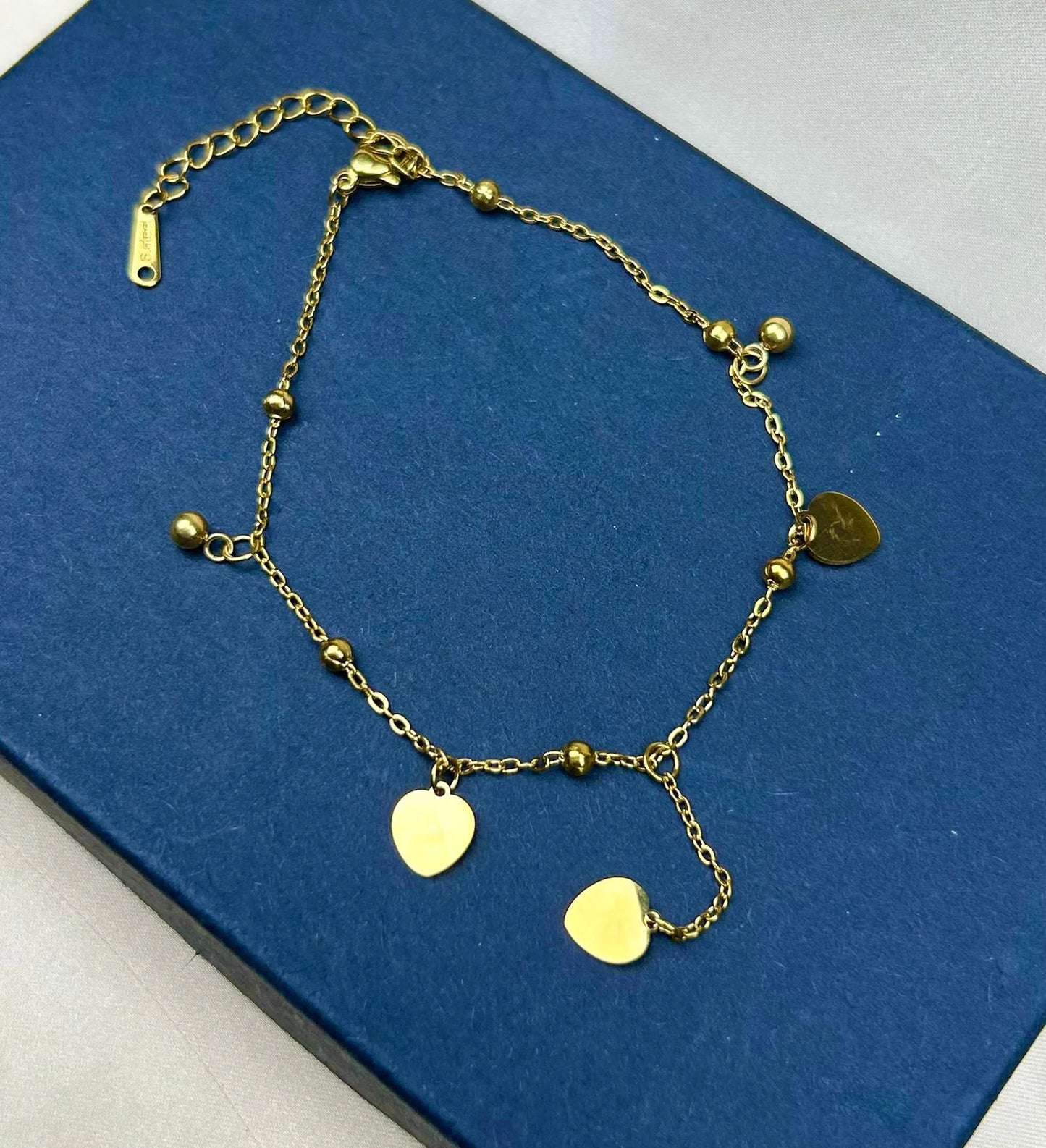 Delicate Flat Heart Anklet