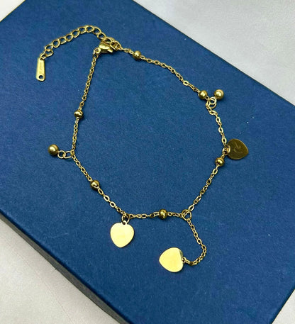 Delicate Flat Heart Anklet