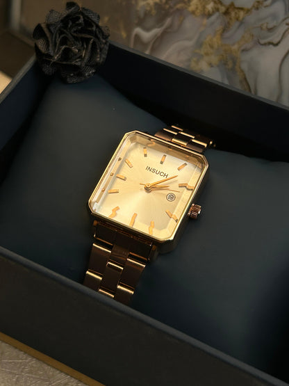 INSUCH Diamond Glaze Gold Watch