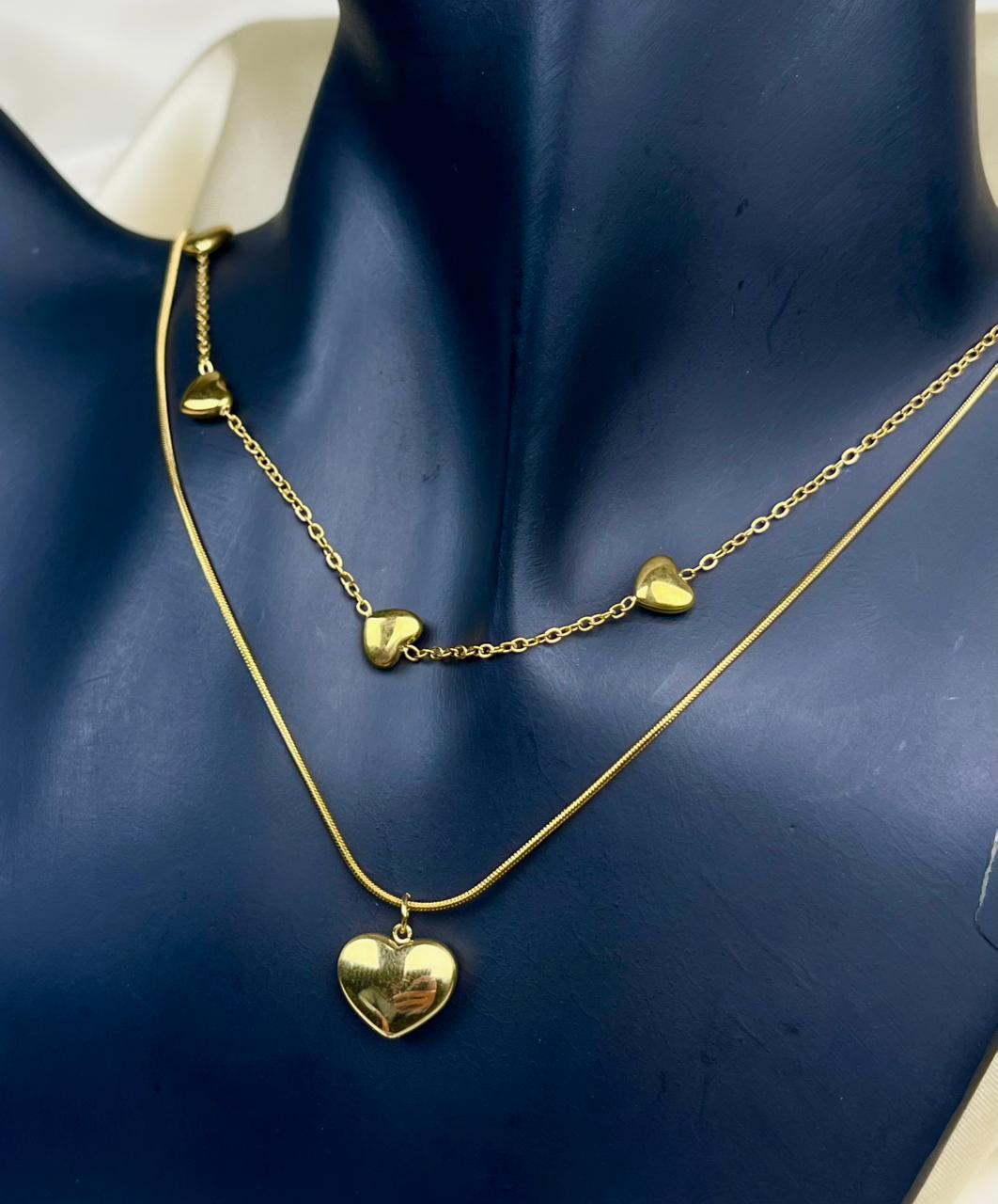 Double Layer Heart Necklace