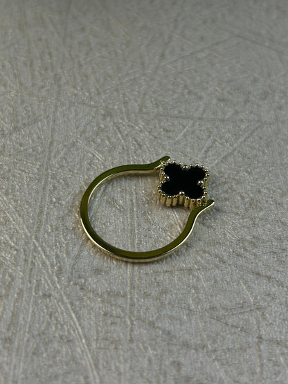 Double Sided Leaf Clover Ring