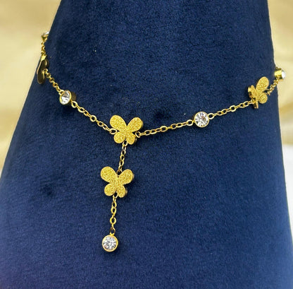 Elegant Butterfly Drop Anklet