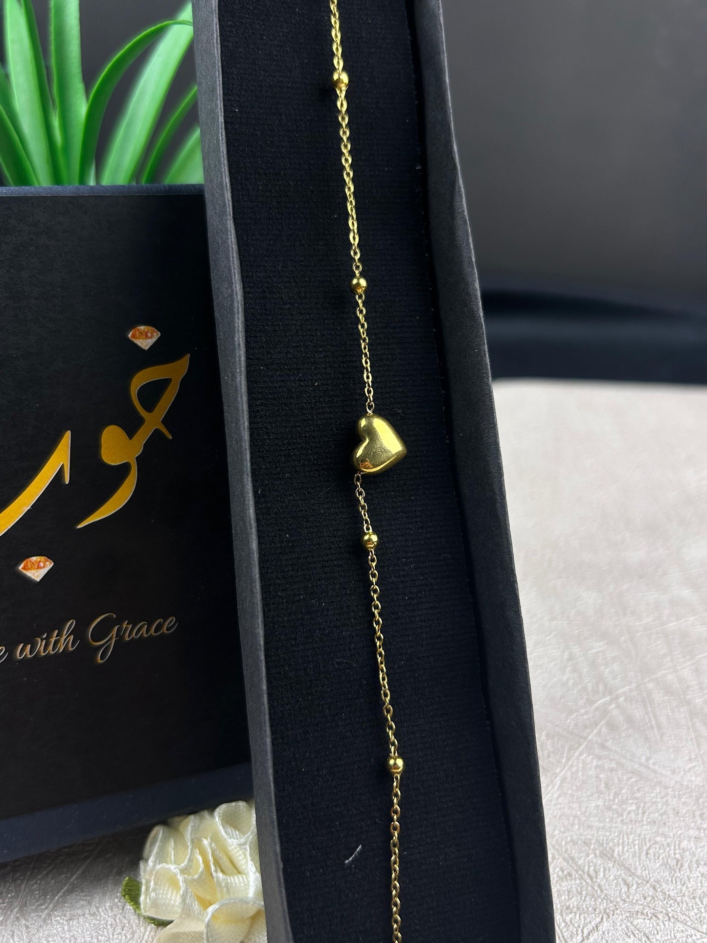 Golden Charm Heart Bracelet