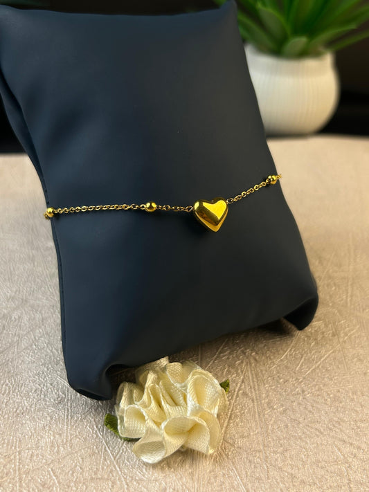 Golden Charm Heart Bracelet