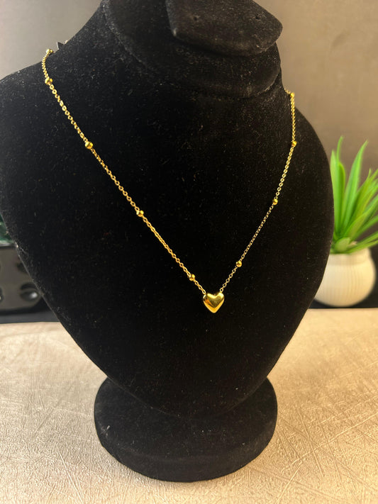 Golden Charm Heart Necklace