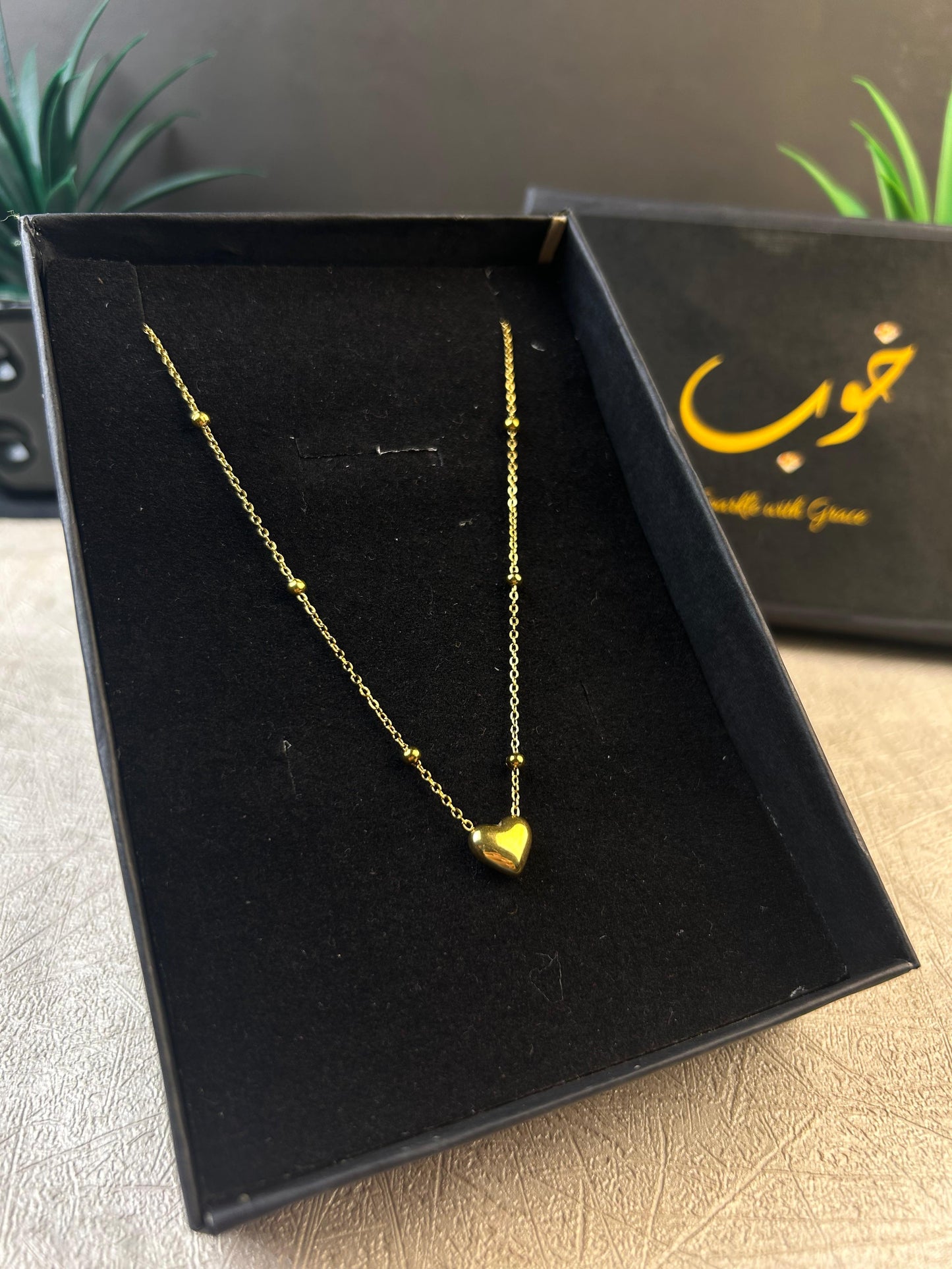 Golden Charm Heart Necklace