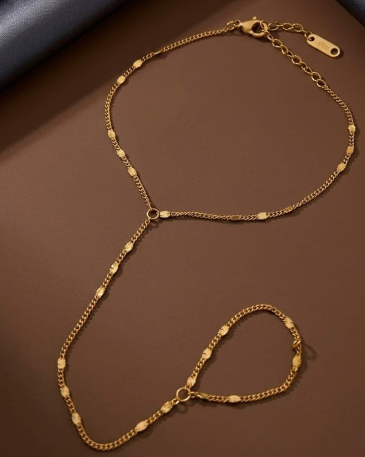 Golden Grace Hand Chain Bracelet