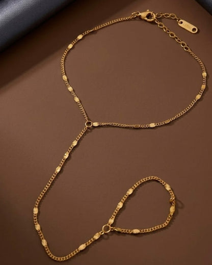 Golden Grace Hand Chain Bracelet