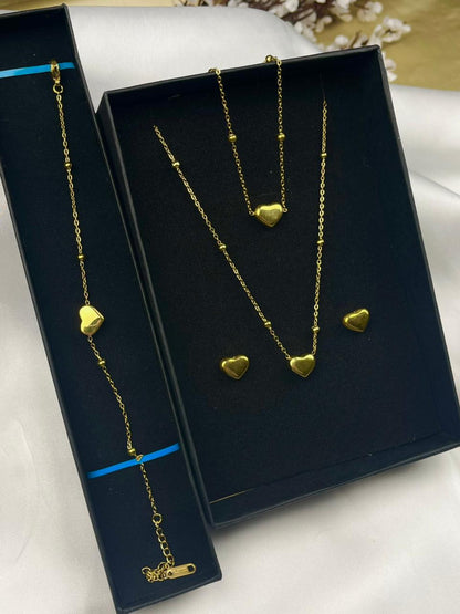 Golden Heart Charm Complete Set
