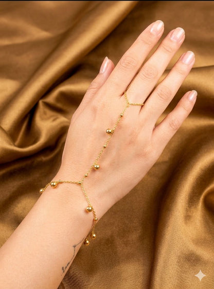 Golden Pearl Hand Chain Bracelet