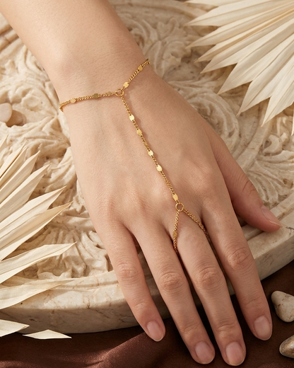 Golden Grace Hand Chain Bracelet