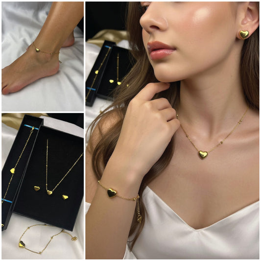 Golden Heart Charm Complete Set
