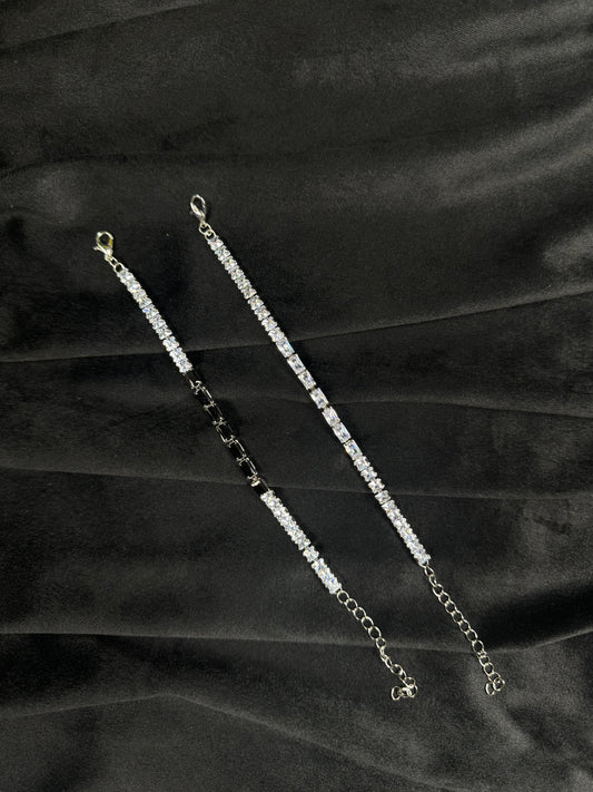 B&W Diamond Bracelets- Pair